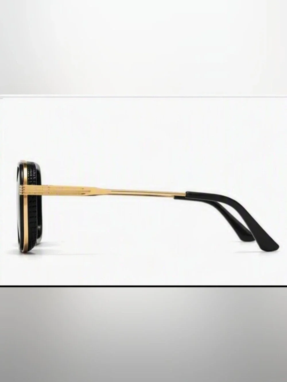 Gold Frame Sunglasses with Purple Lenses - Stylish Grooming Accessory